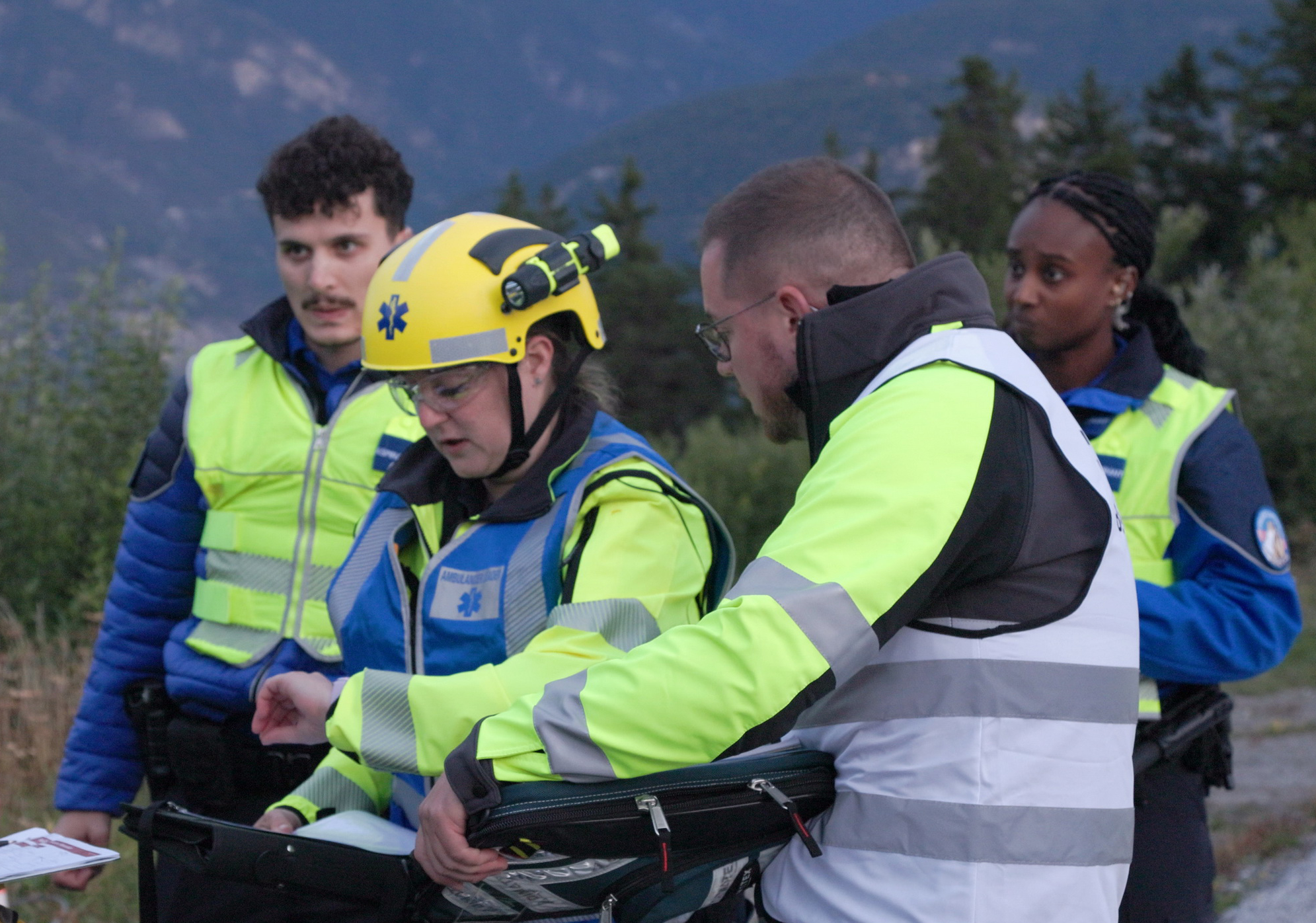 Étudiants ambulanciers: exercice grandeur nature